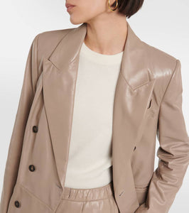 Brunello Cucinelli Double-breasted leather blazer