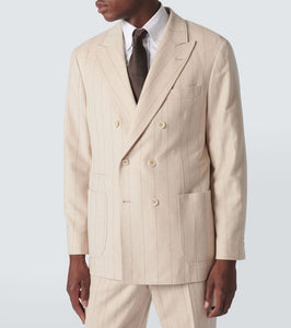 Brunello Cucinelli Double-breasted wool and cashmere suit