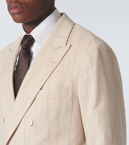 Brunello Cucinelli Double-breasted wool and cashmere suit