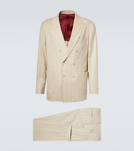 Brunello Cucinelli Double-breasted wool and cashmere suit