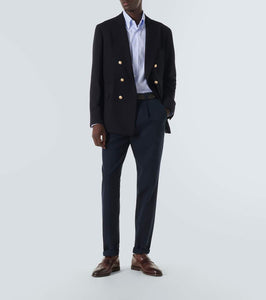 Brunello Cucinelli Double-breasted wool twill blazer