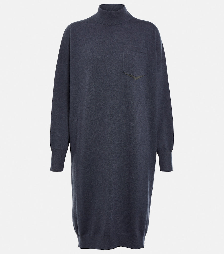 Brunello Cucinelli Embellished cashmere sweater dress. Brunello Cucinelli 缀饰羊绒毛衣连衣裙