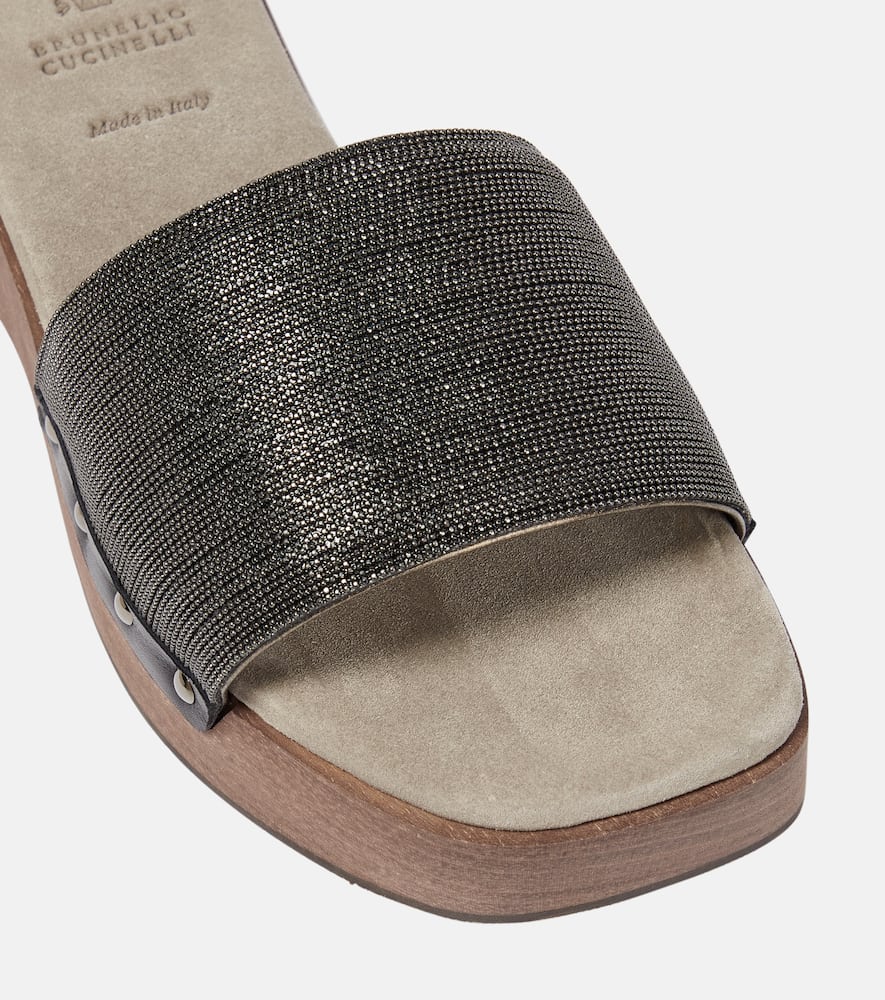 Brunello Cucinelli Embellished clog slides