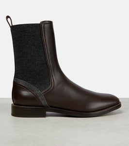 Brunello Cucinelli Embellished leather Chelsea boots