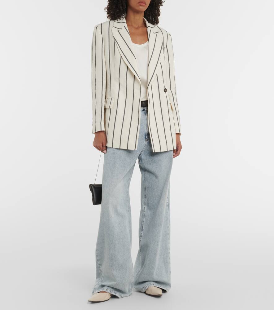 Brunello Cucinelli Embellished linen and cotton blazer