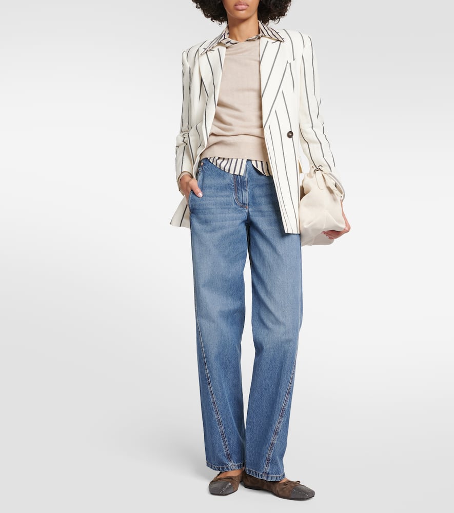 Brunello Cucinelli Embellished suede ballet flats
