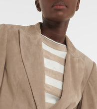 Brunello Cucinelli Embellished suede blazer