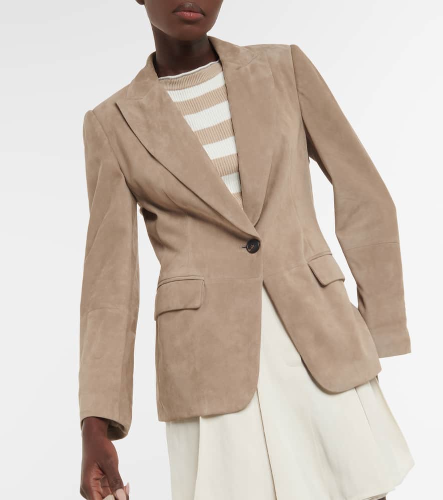 Brunello Cucinelli Embellished suede blazer