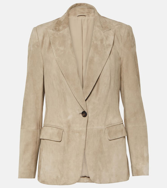 Brunello Cucinelli Embellished suede blazer
