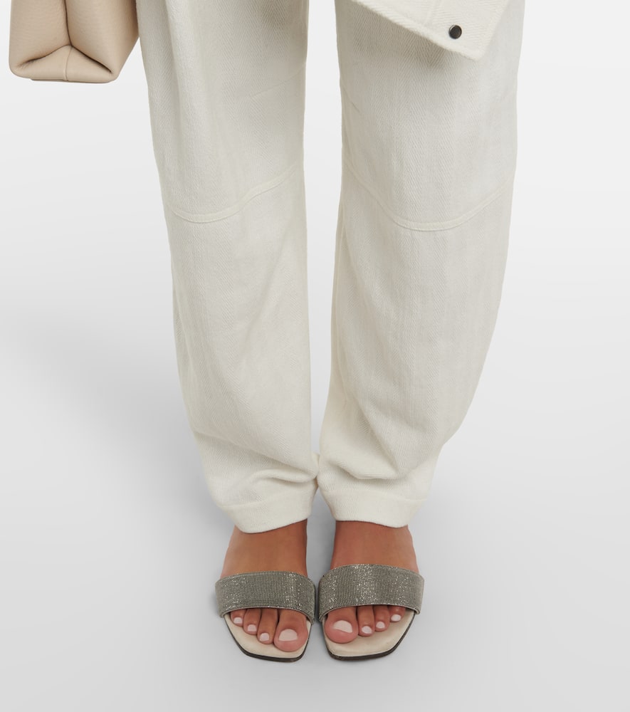 Brunello Cucinelli Embellished suede sandals