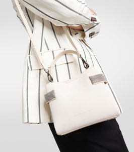 Brunello Cucinelli Embellished suede shoulder bag
