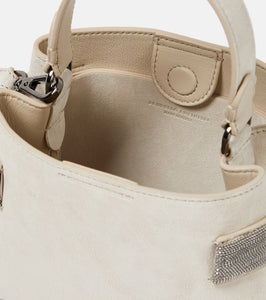 Brunello Cucinelli Embellished suede shoulder bag