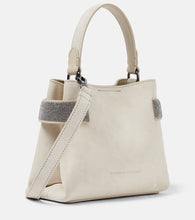 Brunello Cucinelli Embellished suede shoulder bag