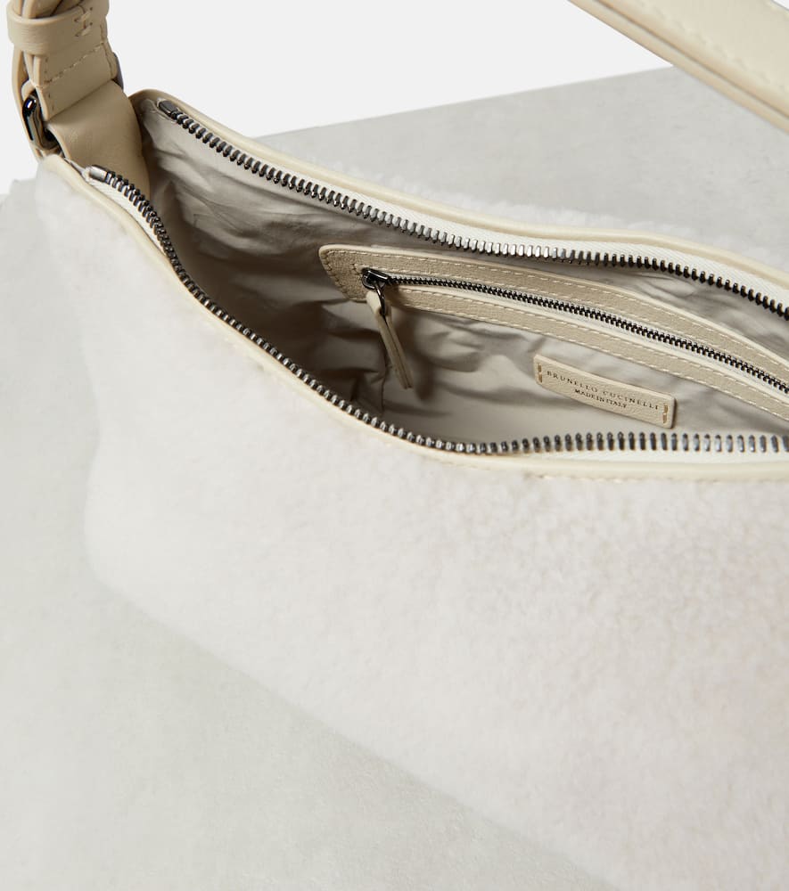 Brunello Cucinelli Faux shearling shoulder bag