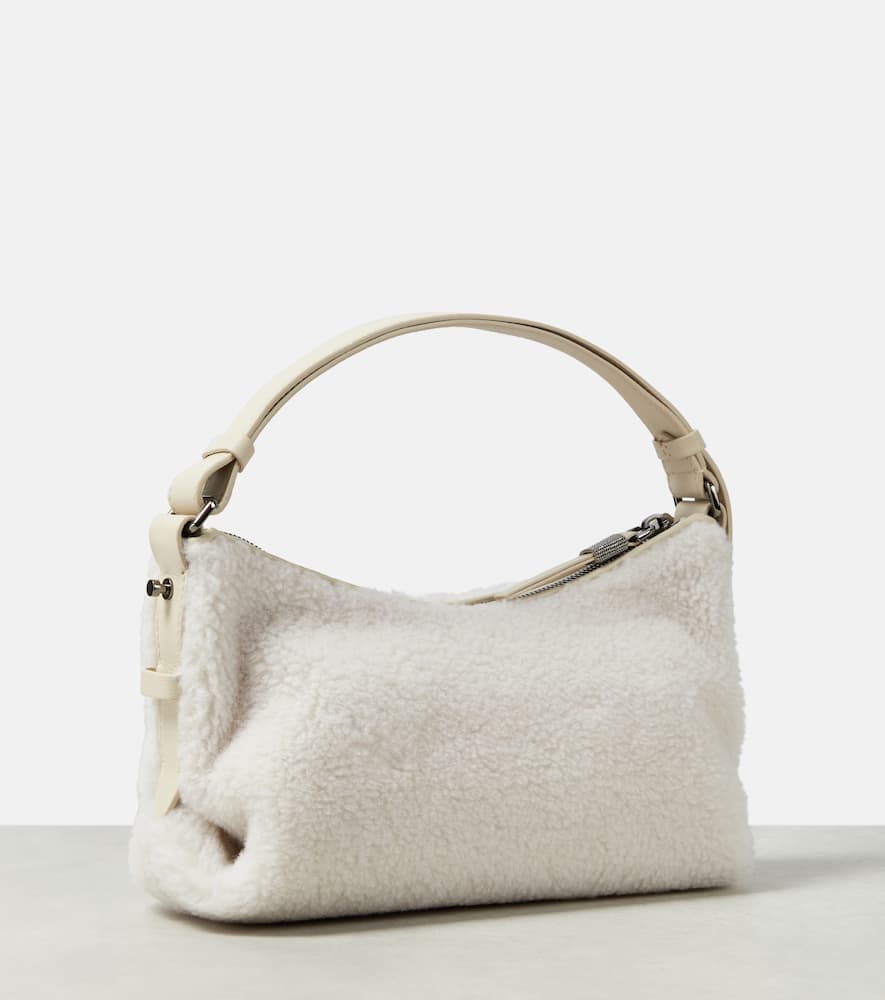 Brunello Cucinelli Faux shearling shoulder bag