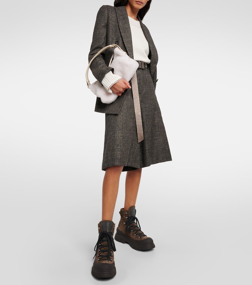 Brunello Cucinelli Faux shearling shoulder bag