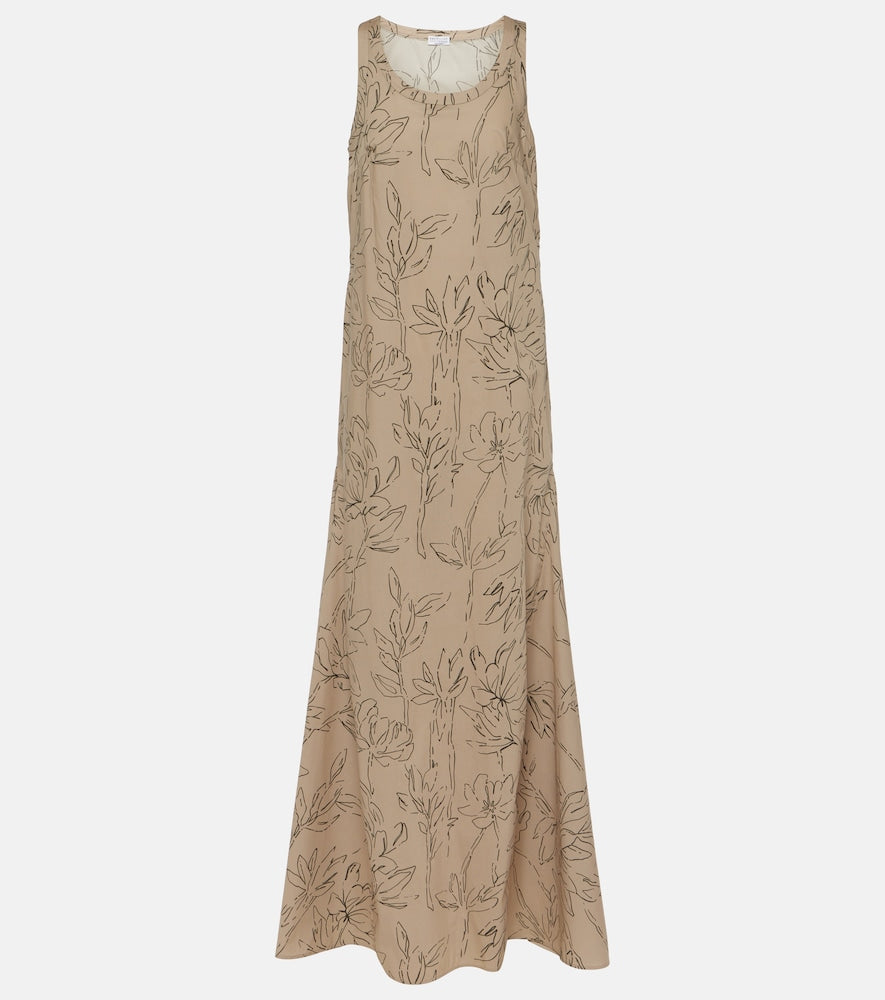 Brunello Cucinelli Floral cotton maxi dress. Brunello Cucinelli 花朵棉质超长连衣裙