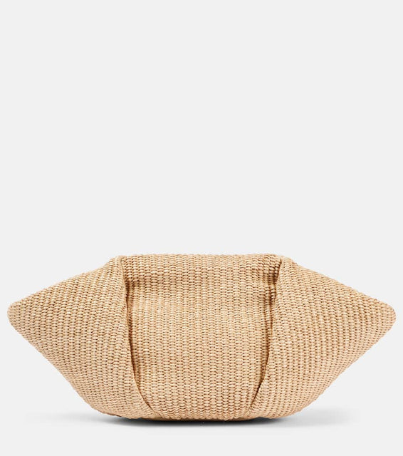Brunello Cucinelli Fold-Over Small raffia clutch. Shop Brunello Cucinelli Clutches for women now.