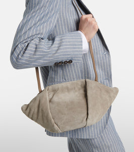 Brunello Cucinelli Fold-Over Small suede clutch