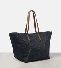 Brunello Cucinelli Foulard Large denim tote bag
