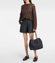 Brunello Cucinelli Foulard Large denim tote bag