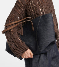 Brunello Cucinelli Foulard Large denim tote bag