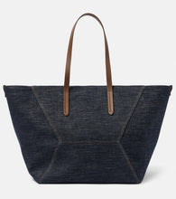 Brunello Cucinelli Foulard Large denim tote bag. Shop Brunello Cucinelli Tote Bags for women now.