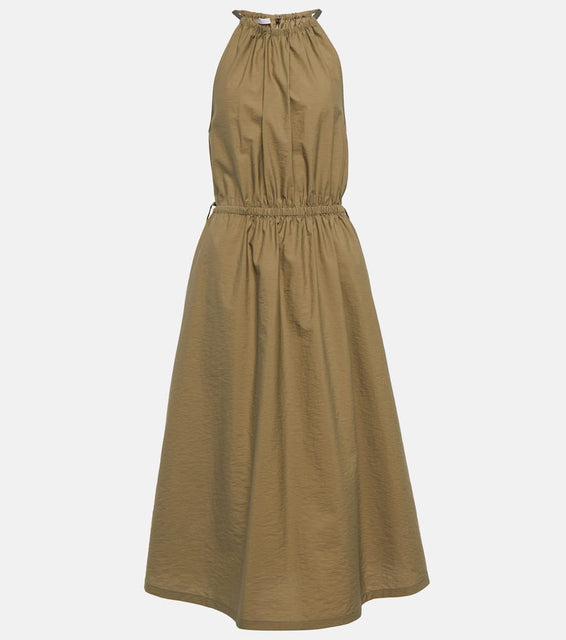 Brunello Cucinelli Halterneck cotton-blend midi dress