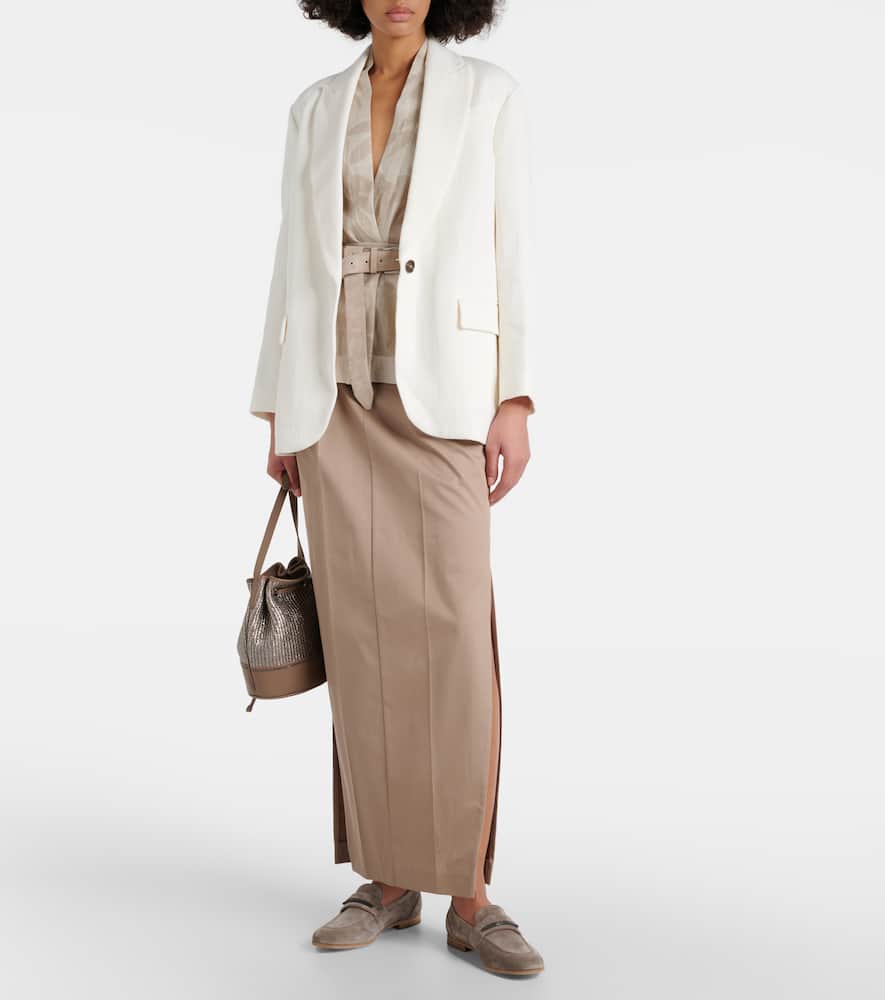 Brunello Cucinelli Herringbone cotton and linen blazer