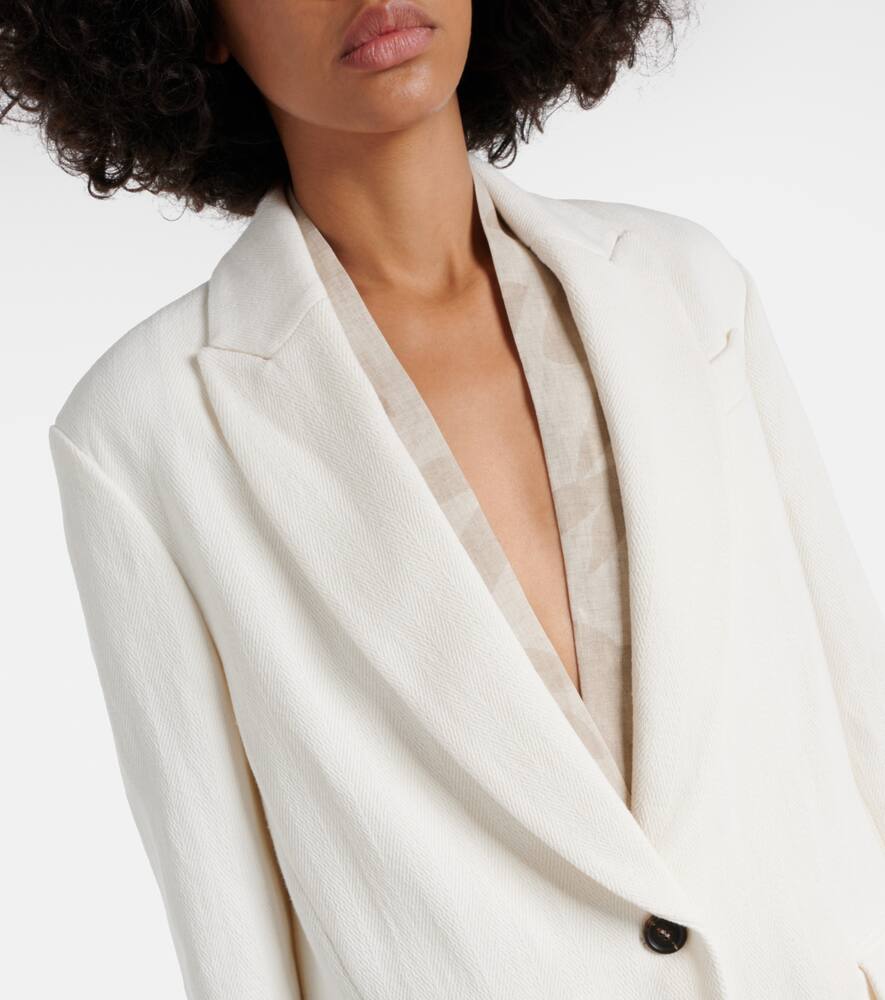 Brunello Cucinelli Herringbone cotton and linen blazer