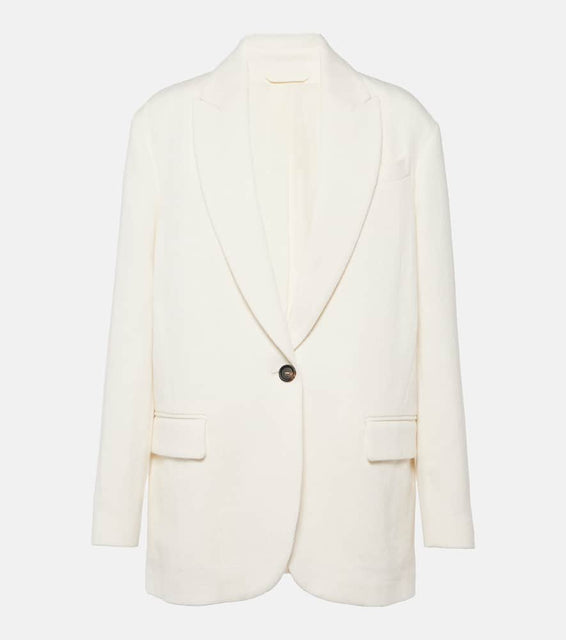 Brunello Cucinelli Herringbone cotton and linen blazer