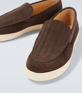Brunello Cucinelli Herringbone suede loafers
