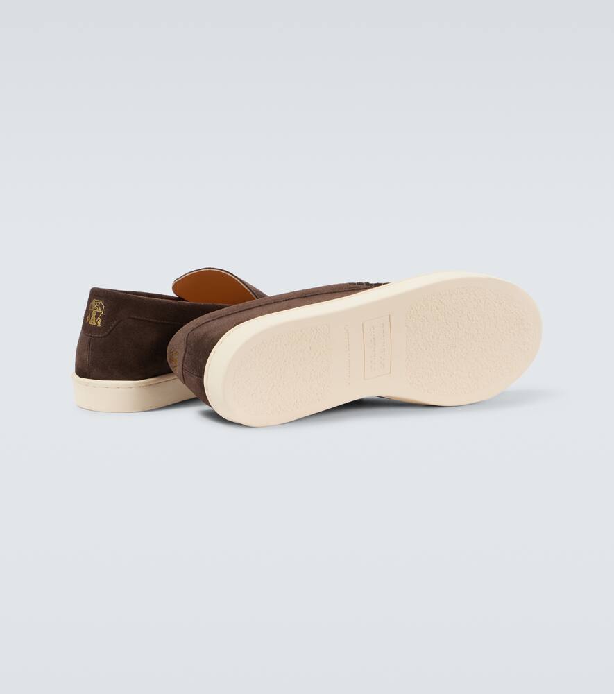 Brunello Cucinelli Herringbone suede loafers