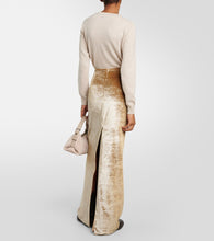 Brunello Cucinelli High-rise velvet maxi skirt