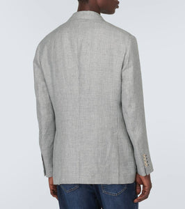 Brunello Cucinelli Houndstooth linen blazer