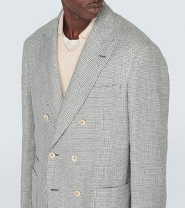 Brunello Cucinelli Houndstooth linen blazer