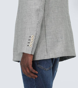 Brunello Cucinelli Houndstooth linen blazer