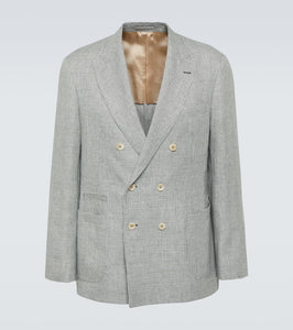 Brunello Cucinelli Houndstooth linen blazer