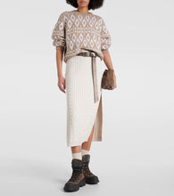 Brunello Cucinelli Knit cotton-blend midi skirt
