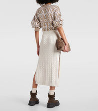 Brunello Cucinelli Knit cotton-blend midi skirt