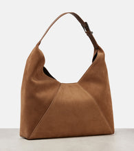 Brunello Cucinelli Large paneled suede shoulder bag