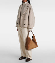 Brunello Cucinelli Large paneled suede shoulder bag