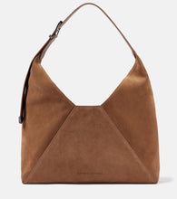 Brunello Cucinelli Large paneled suede shoulder bag. Shop Brunello Cucinelli Shoulder Bags for women now.
