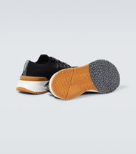 Brunello Cucinelli Leather-trimmed knit sneakers