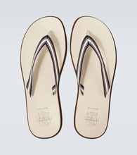 Brunello Cucinelli Leather-trimmed slippers