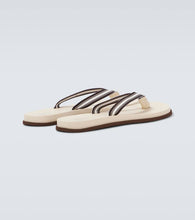 Brunello Cucinelli Leather-trimmed slippers