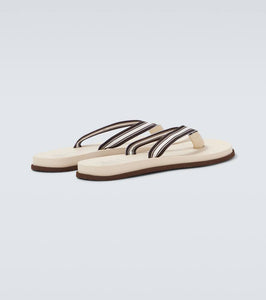 Brunello Cucinelli Leather-trimmed slippers