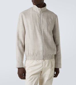 Brunello Cucinelli Linen, wool and silk bomber jacket