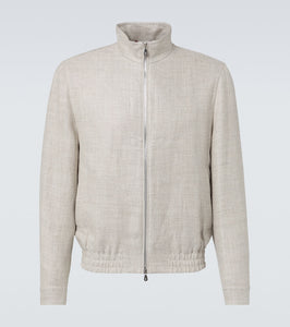 Brunello Cucinelli Linen, wool and silk bomber jacket