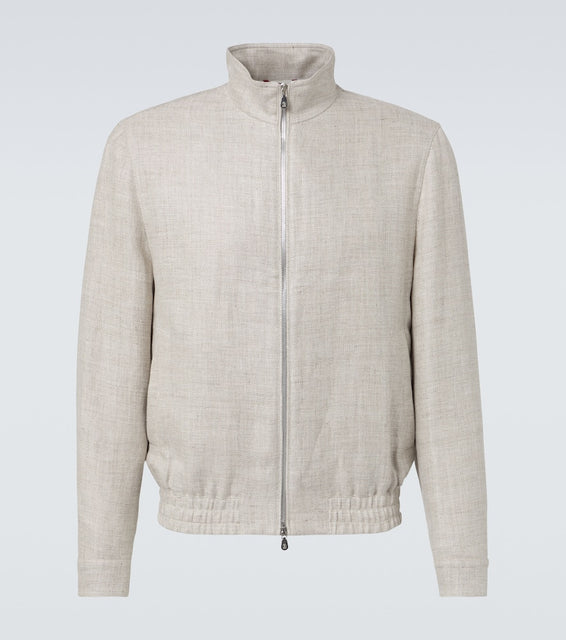 Brunello Cucinelli Linen, wool and silk bomber jacket